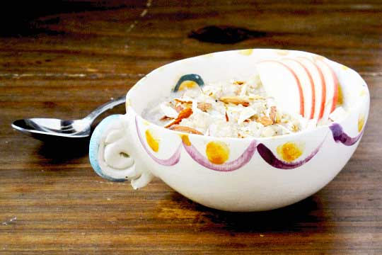 Zuppa di avena, Miele di Acacia e frutta fresca